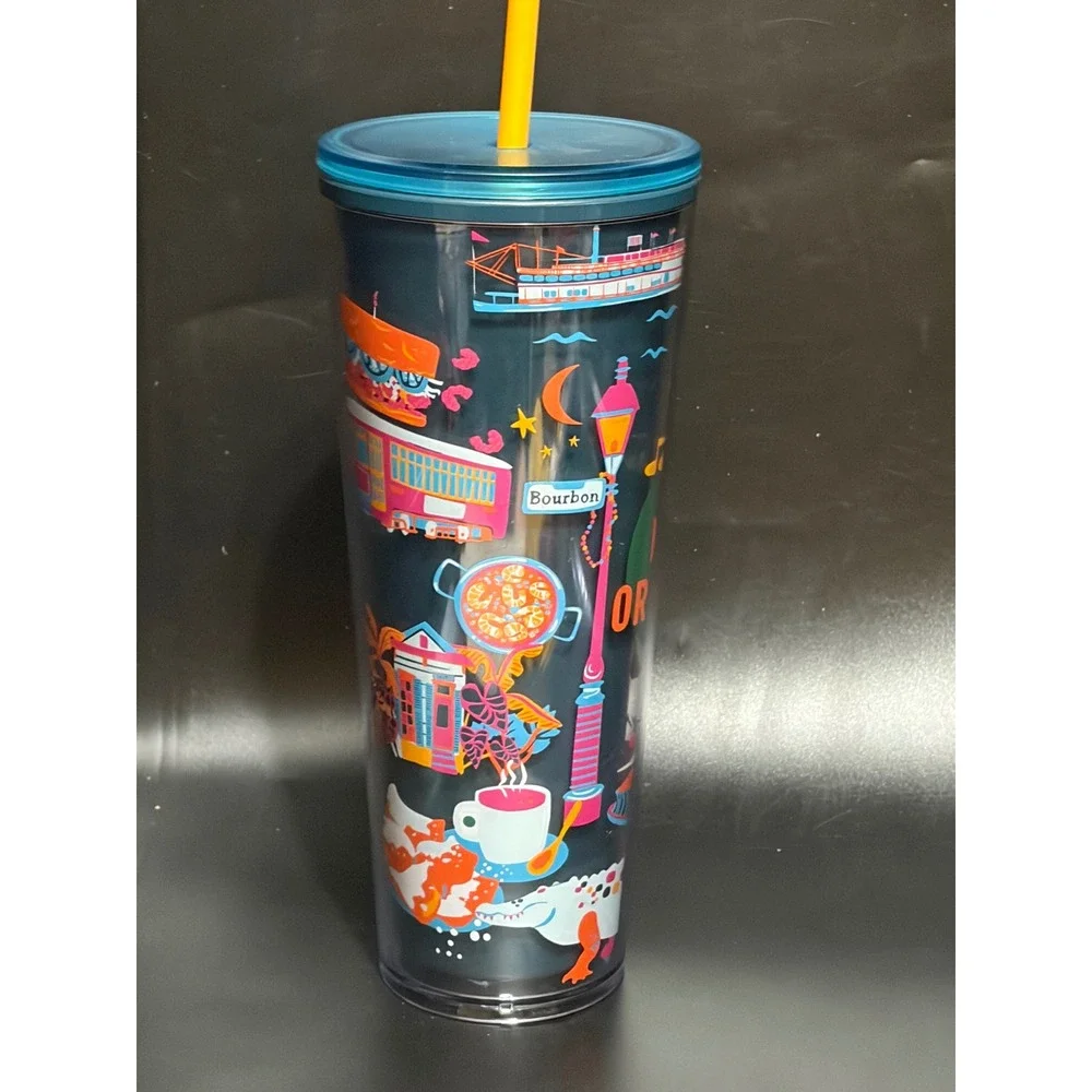 Starbucks Discovery Series New Orleans Venti 24oz Cold Cup Tumbler W/ Straw HTF